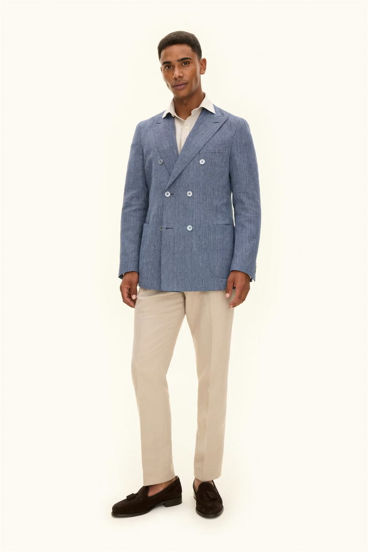Farris Patch Soft Regular Fit Blazer Blue Tropic