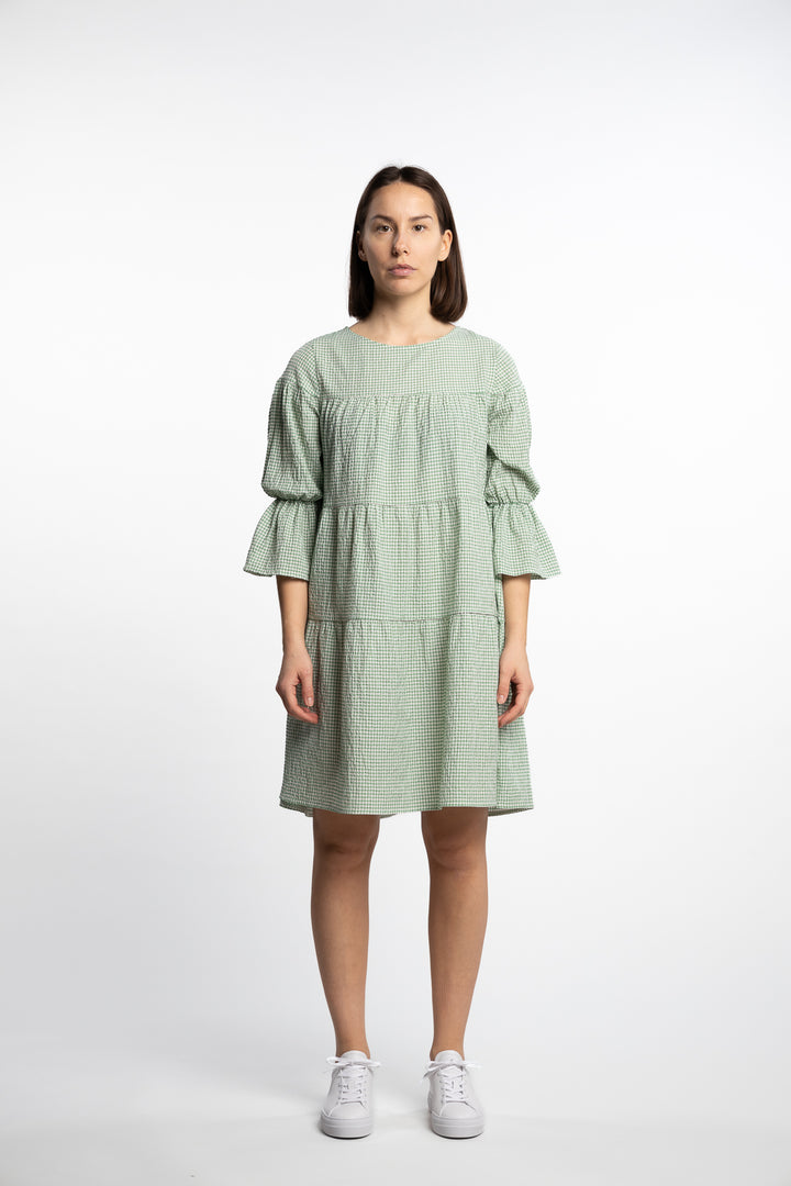 Indiana dress- Green/White