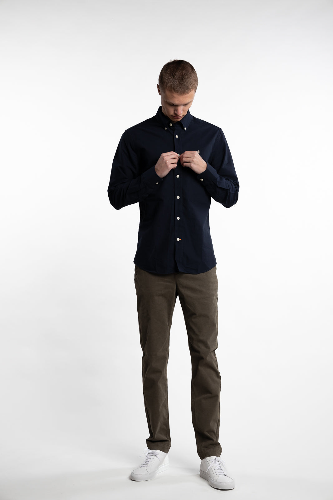 Oxford Slim Fit Button Down Shirt Navy