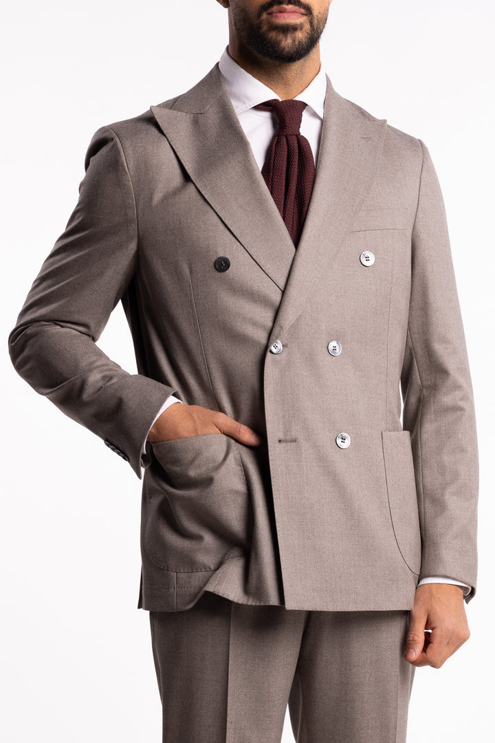 Vicenza DB Flannel Blazer Beige Melange