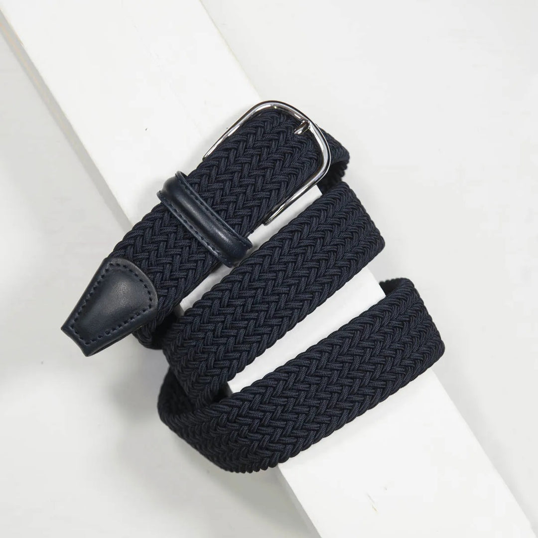 Classic Elastic Woven Belt Navy 3,5 cm