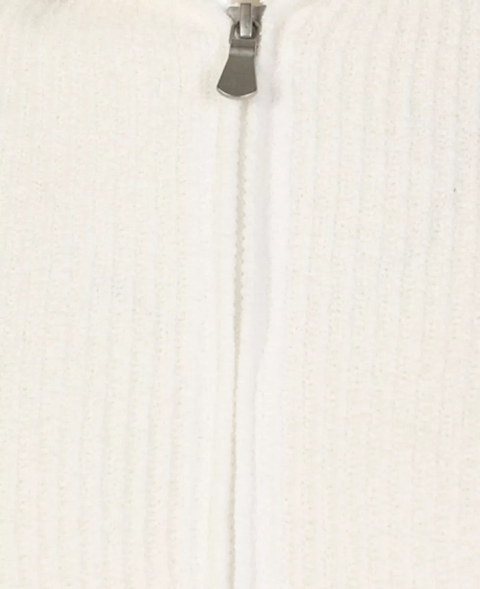 Full-Zip Cotton Hood White/Cream