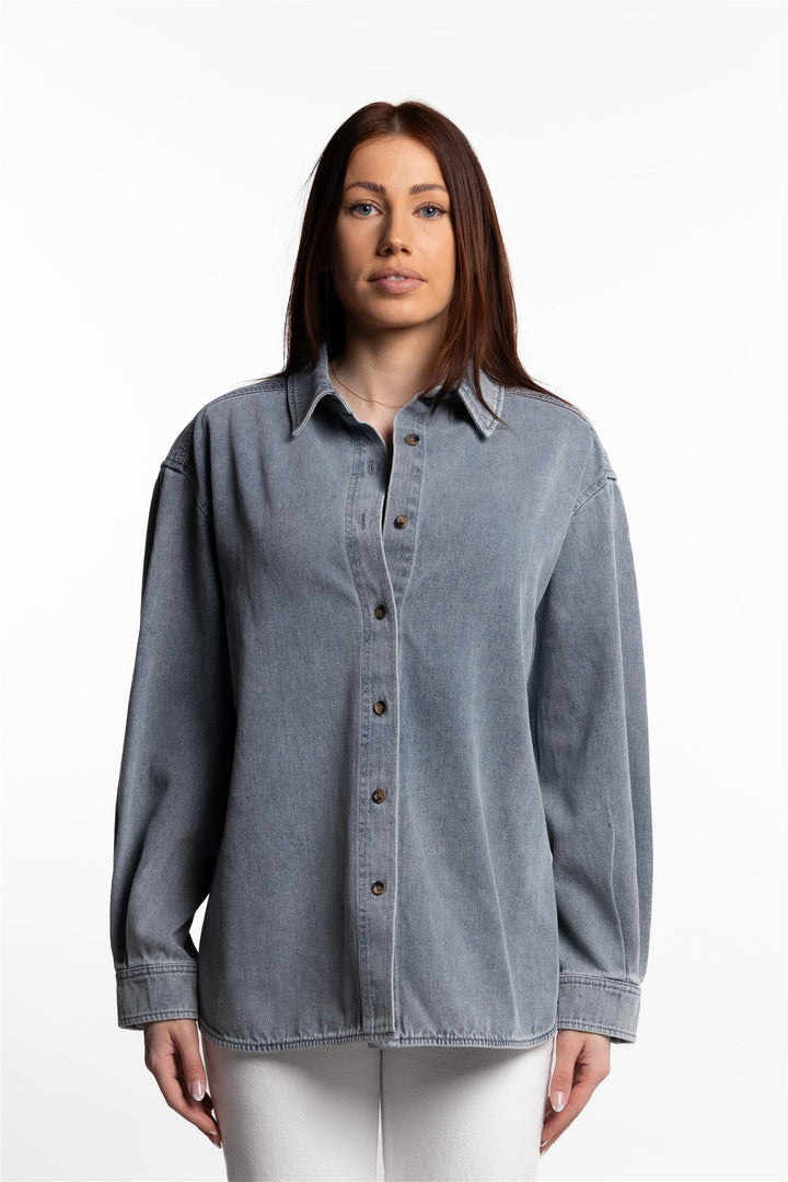 Workwear Shirt- Washed Denim Blue