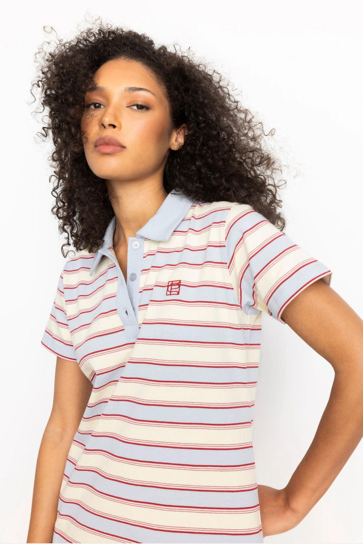 Emma Polo Dress - Ocean Stripe