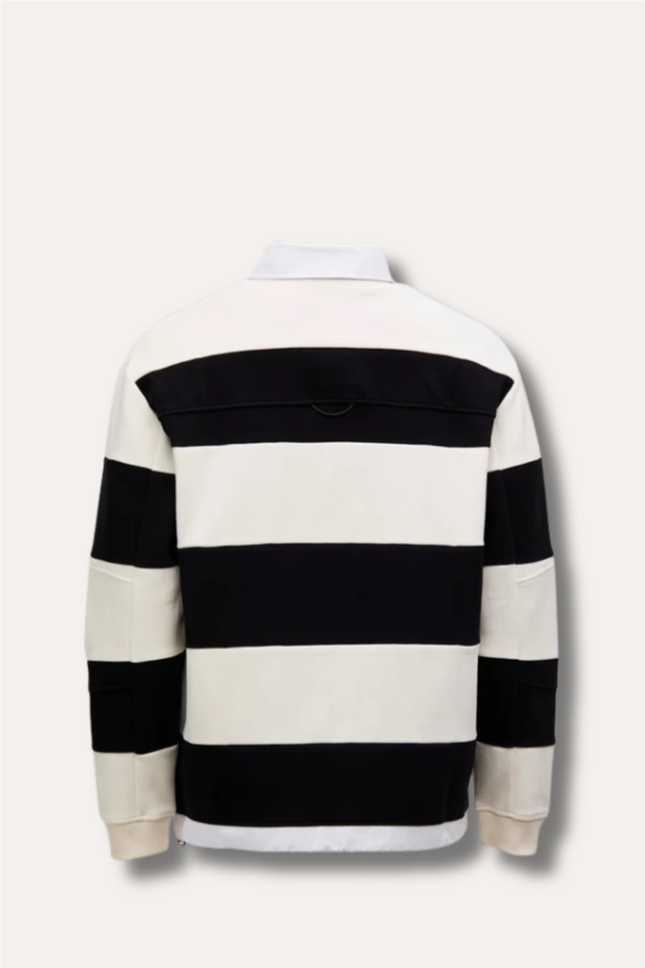 Hornsea Rugby Polo Off-White Stripes