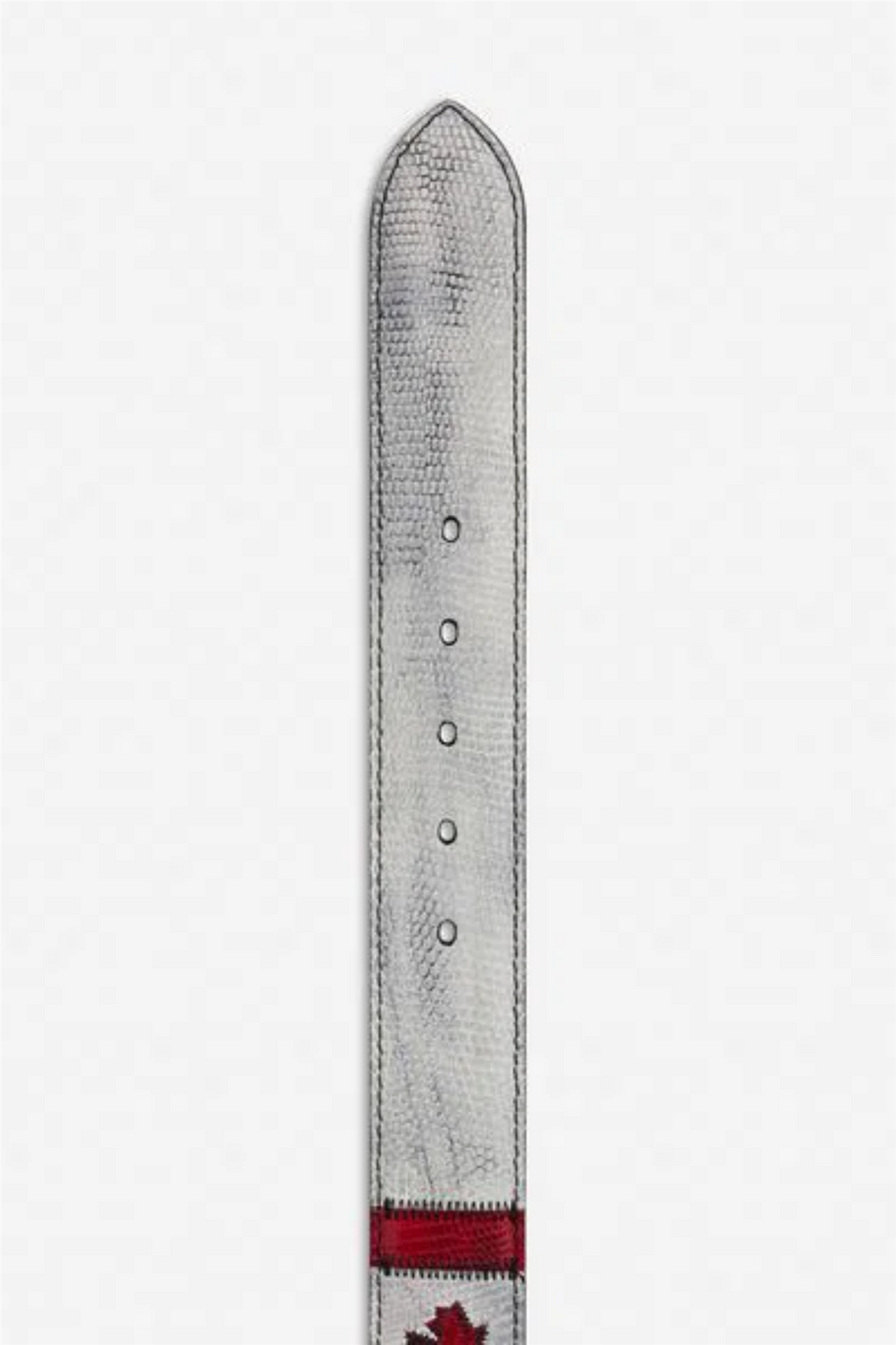 Lizard Leather Flag Belt White Multi