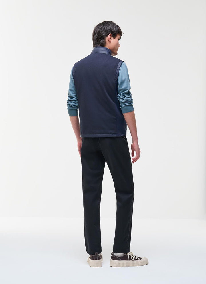 Vest With Knit Inserts Navy