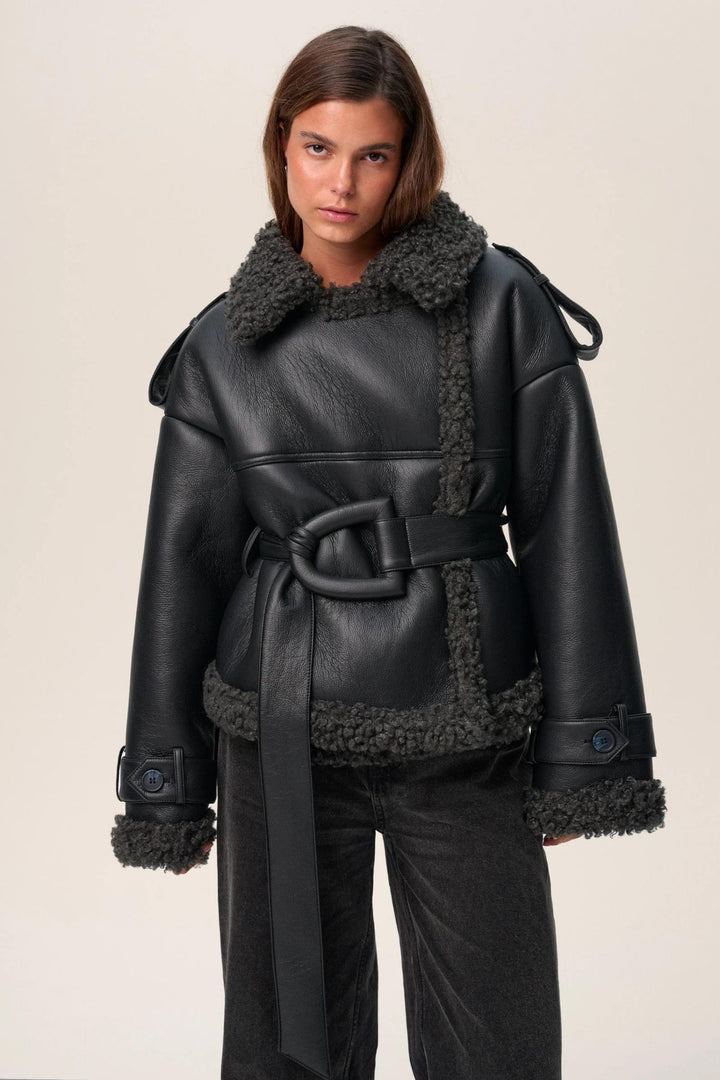 Manchester Cropped Jacket- Black