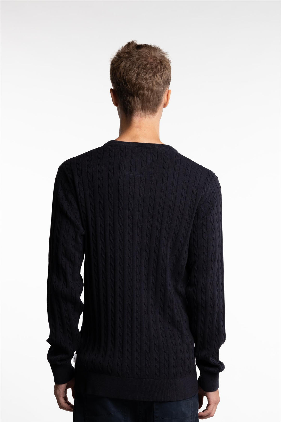 O-Neck Cable Knit Navy