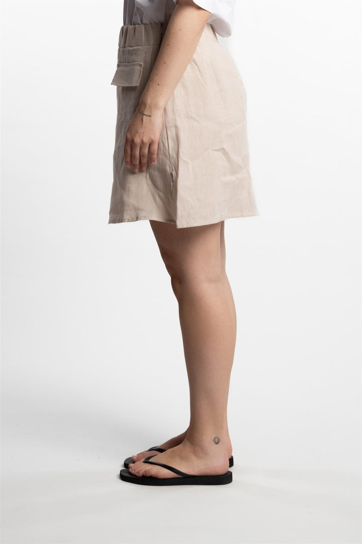 Lycke Linen Skirt- Beige