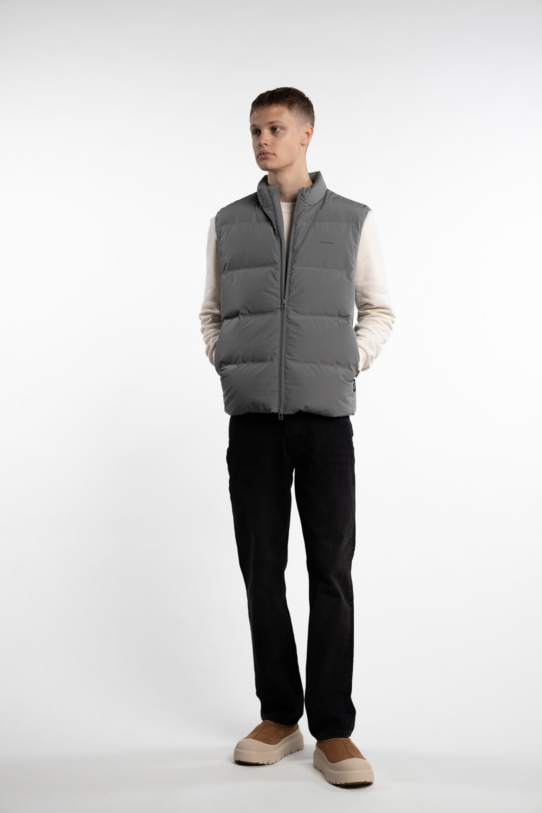 Daff Down Vest Light Grey