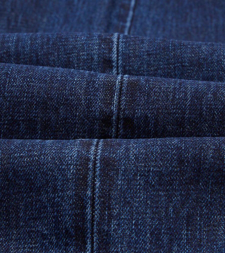 14,2 Oz 5-Pocket Mid-Waist Japanese Selvedge Denim Stone Wash