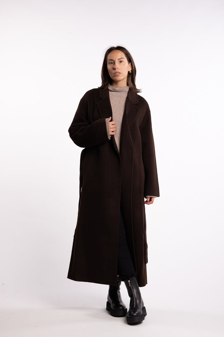 Double Wrap Coat- Molé Brown