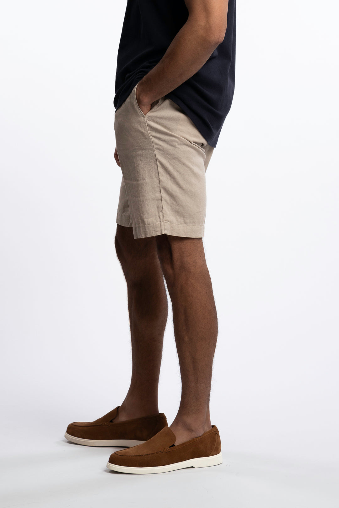 Bermuda Linen Shorts Beige