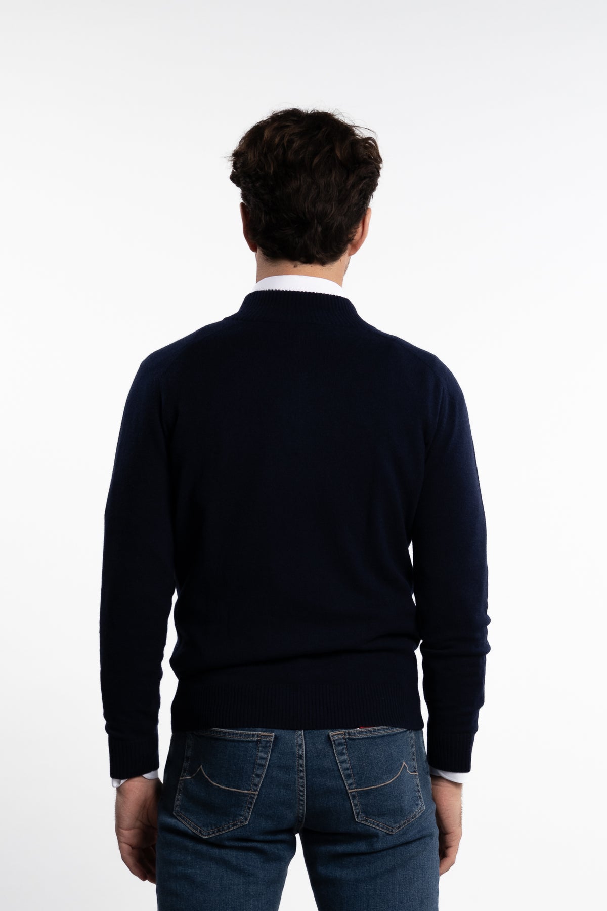 Cashmere Half-Zip Navy