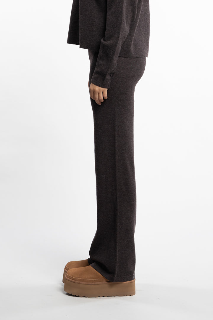 Mubi Merino Pants- Dark Brown Melange