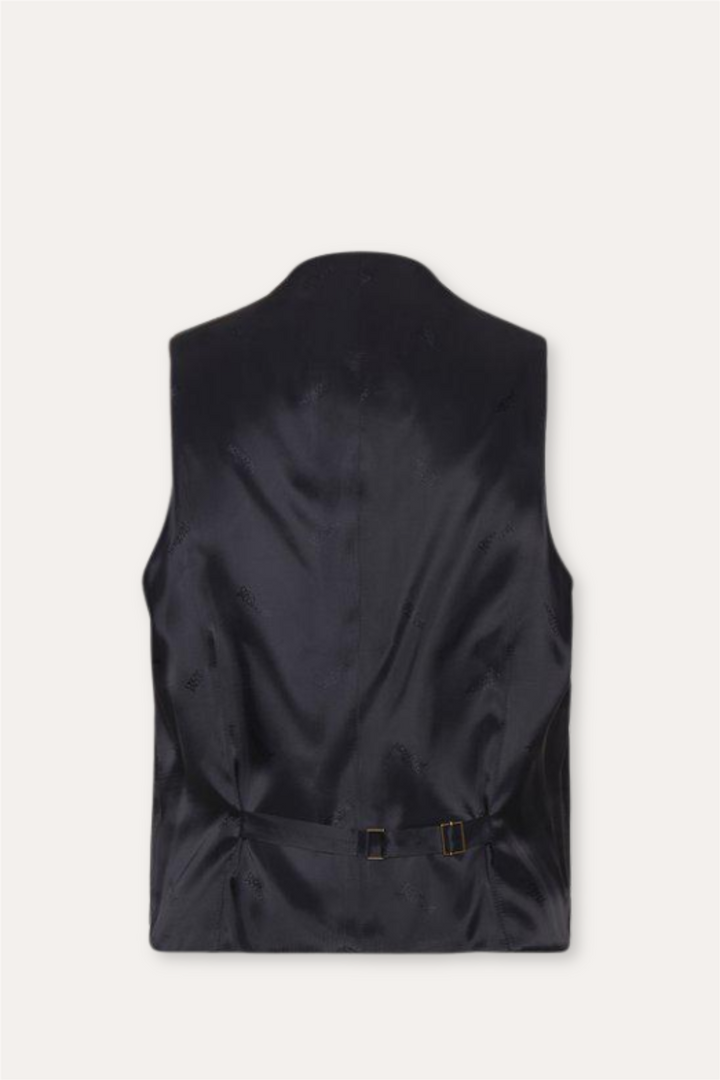 Carlo Slim Fit Wool Waistcoat Navy