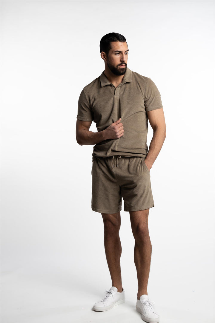 Riviera Terry Polo Short Sleeve Olive Green