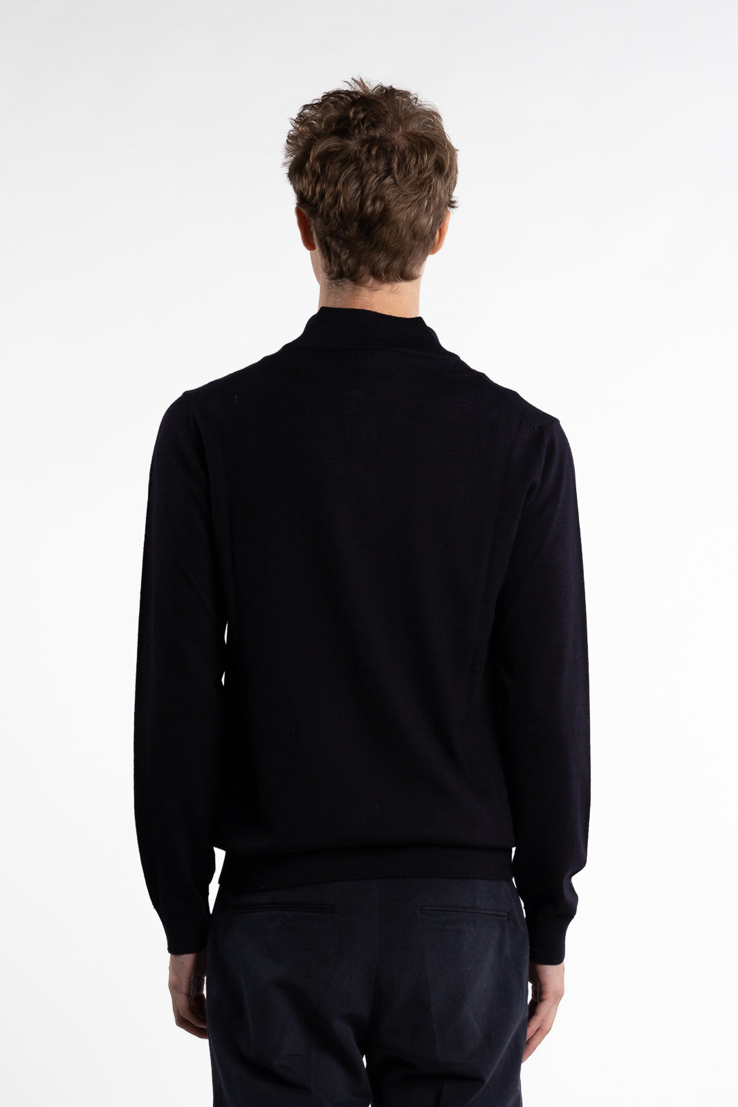 Extrafine Merino Sweater Half Zip Navy