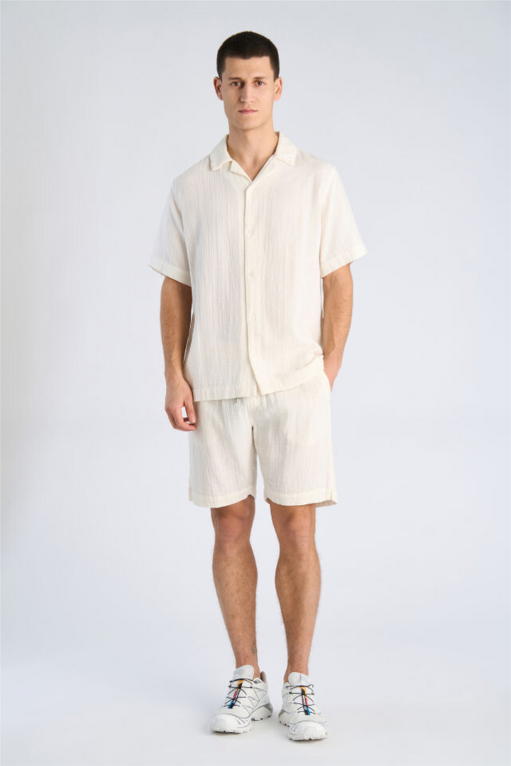 Cotton Muslin Shorts Off White
