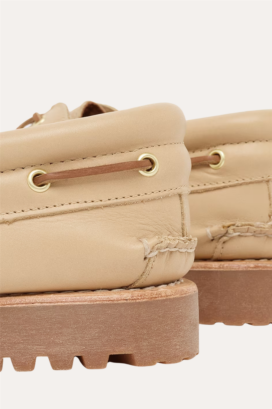 Authentic Boat Shoe Beige Full Grain