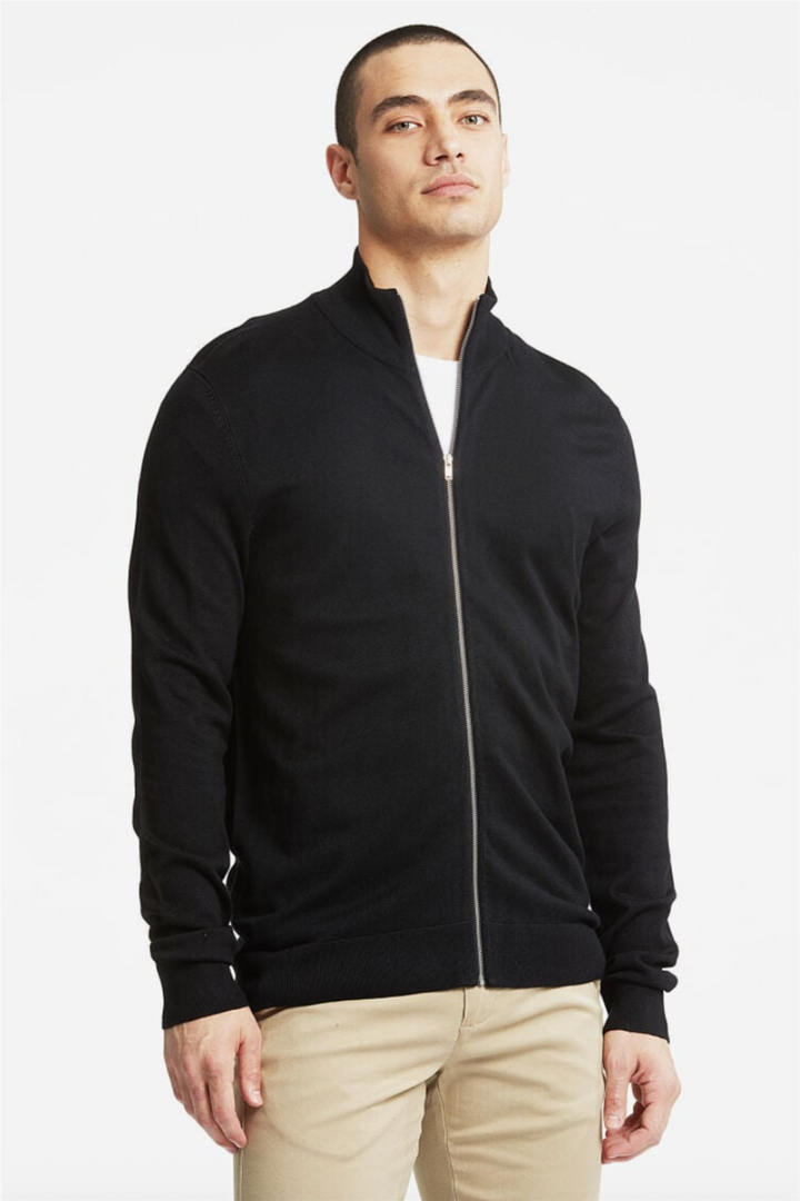 Ecovero Zip Cardigan Black