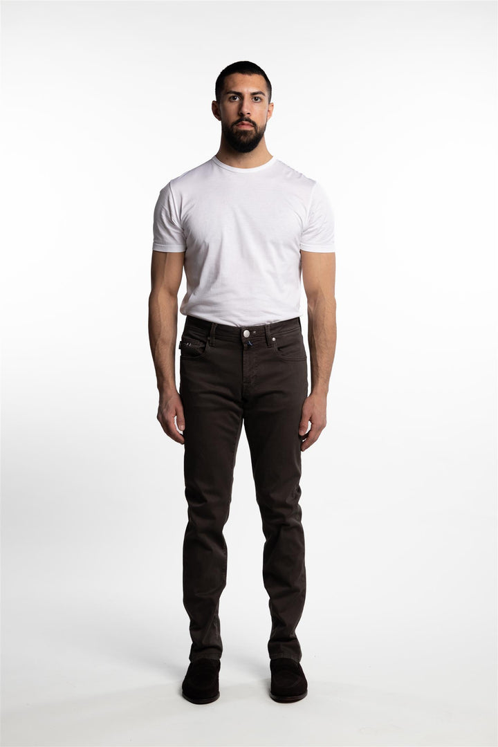 Michelangelo Zip Slim Fit Jeans Superstretch Coffee