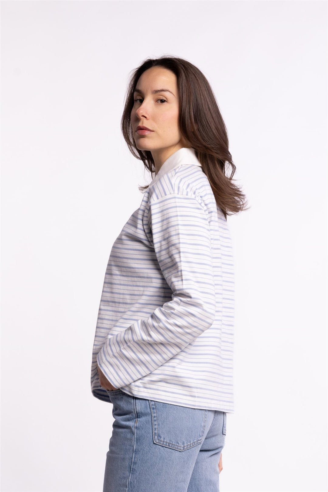 Elmer polo shirt - Light blue stripe