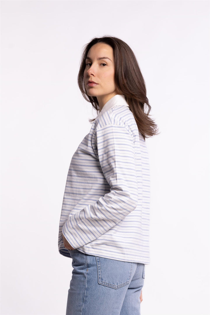 Elmer polo shirt - Light blue stripe