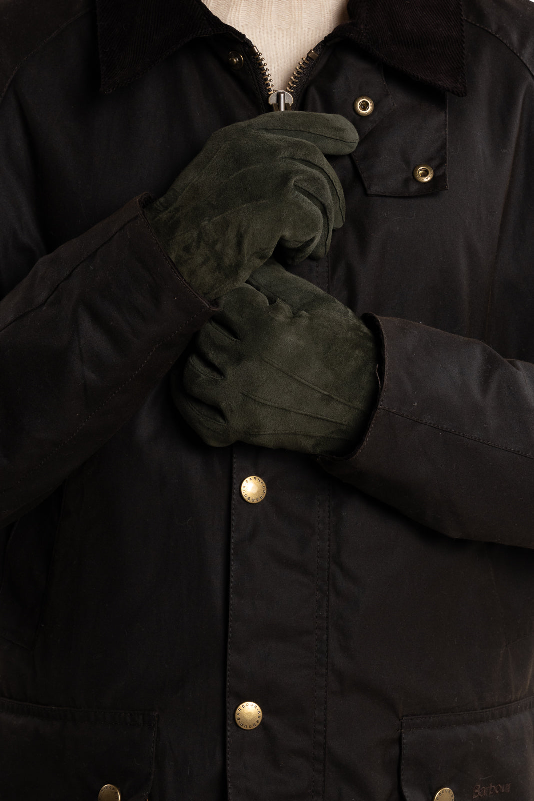 Robert Suede Leather Gloves Green