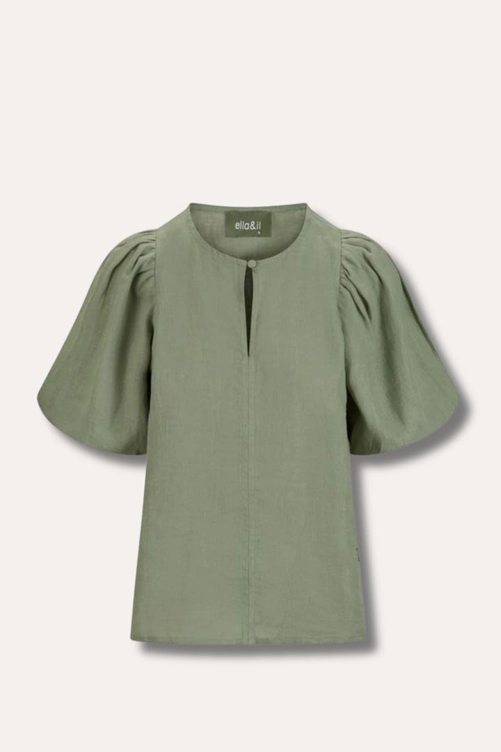 Anna Linen Top- Green