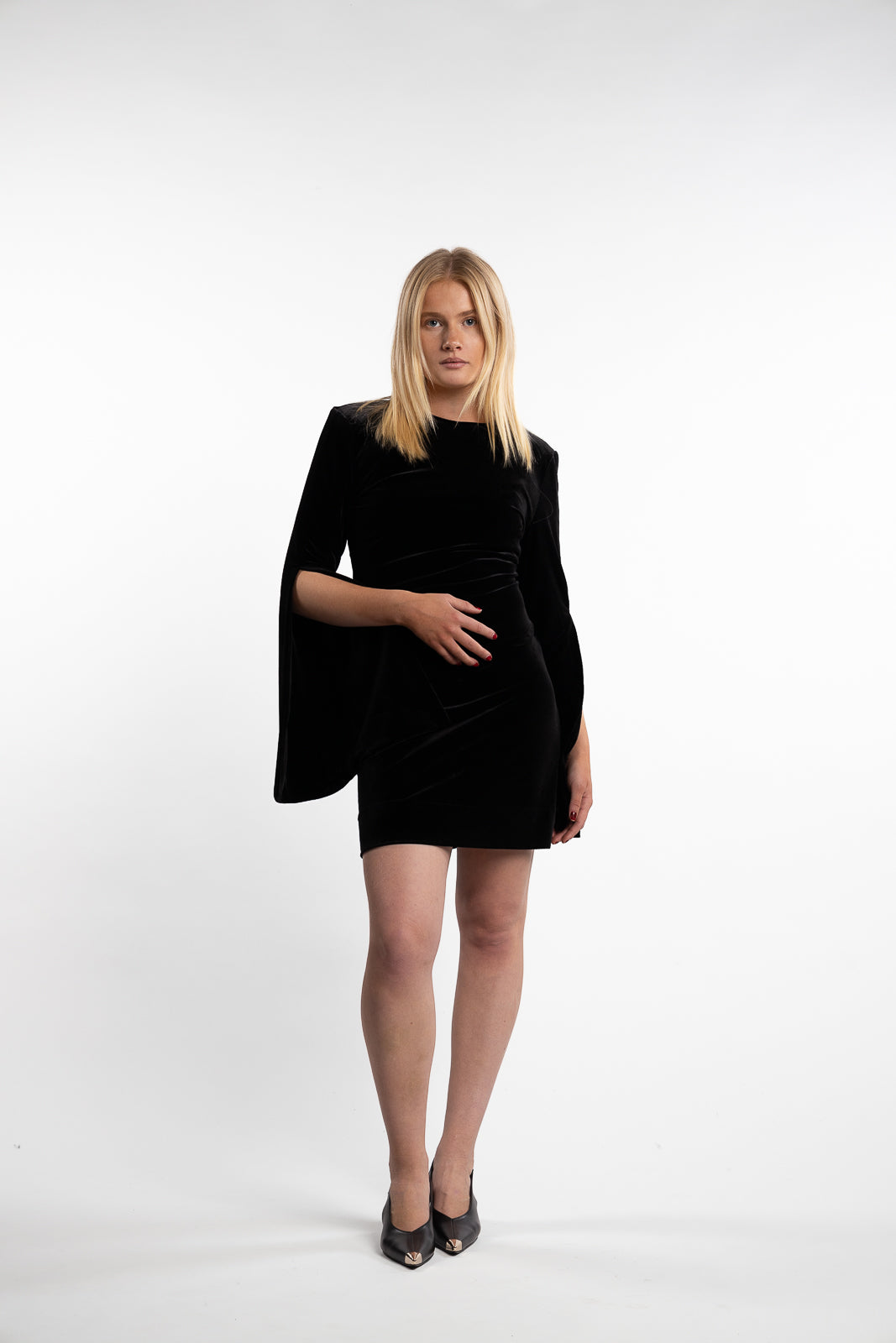 Nova Velour Dress- Black