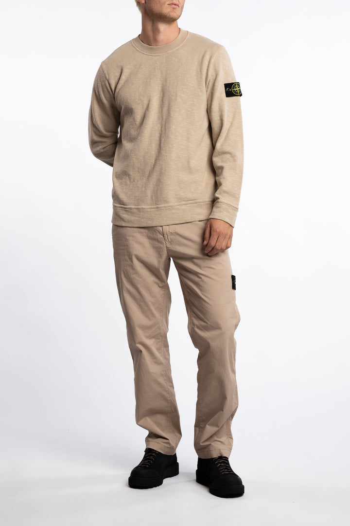 6100053 Vanisé Brushed Heavy Cotton Jersey Crewneck Desert