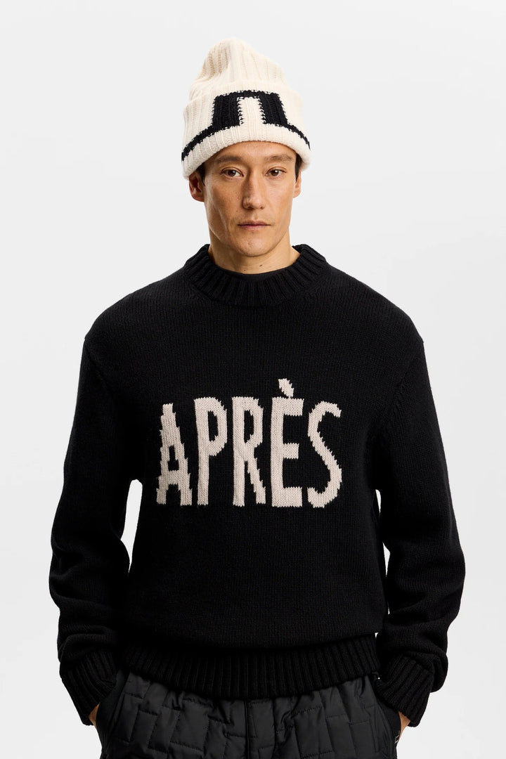 Fabian Graphic Knit Sweater Black