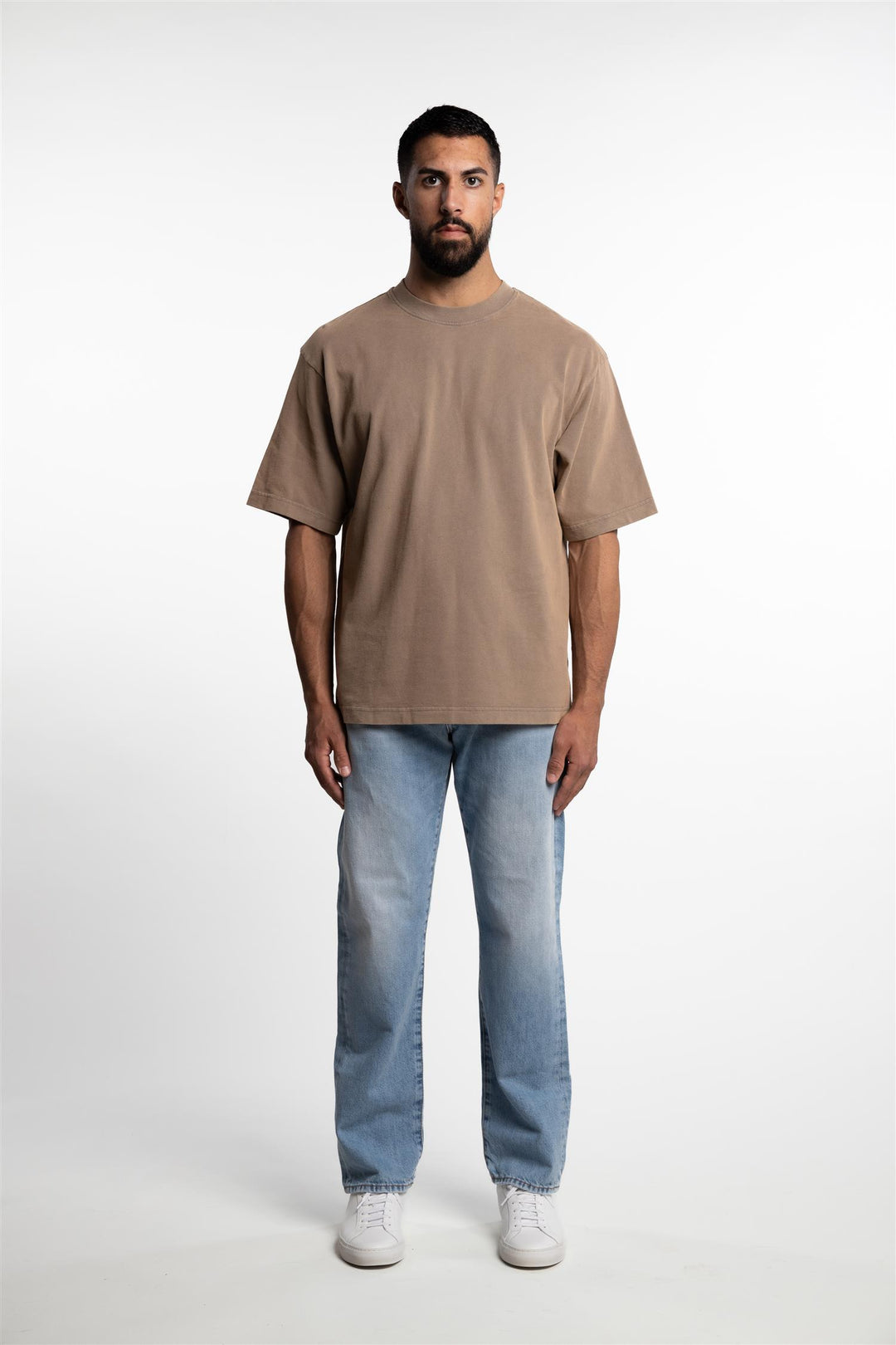 Crew Neck T-Shirt Taupe Brown