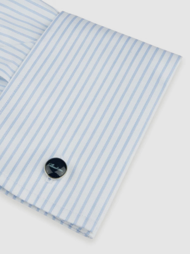 Slimline Twill Shirt French Cuffs Light Blue