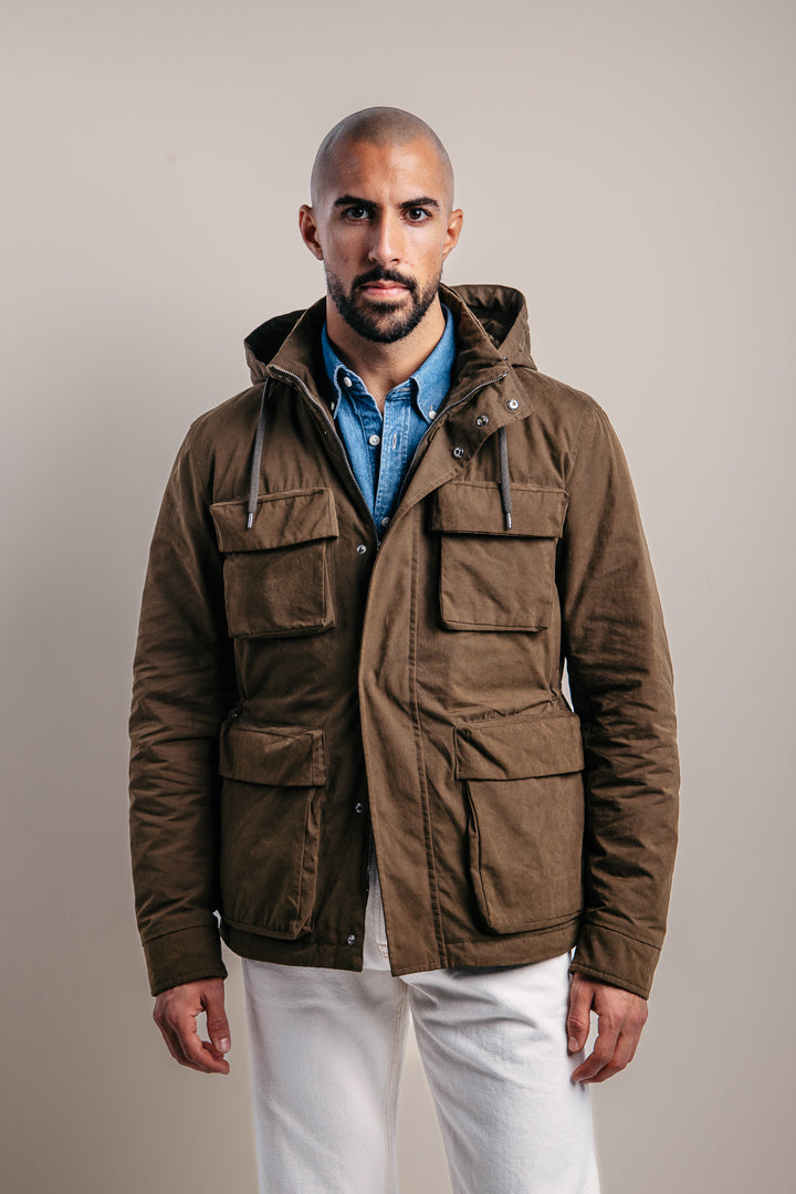 Woven Half Coat Verde Militare