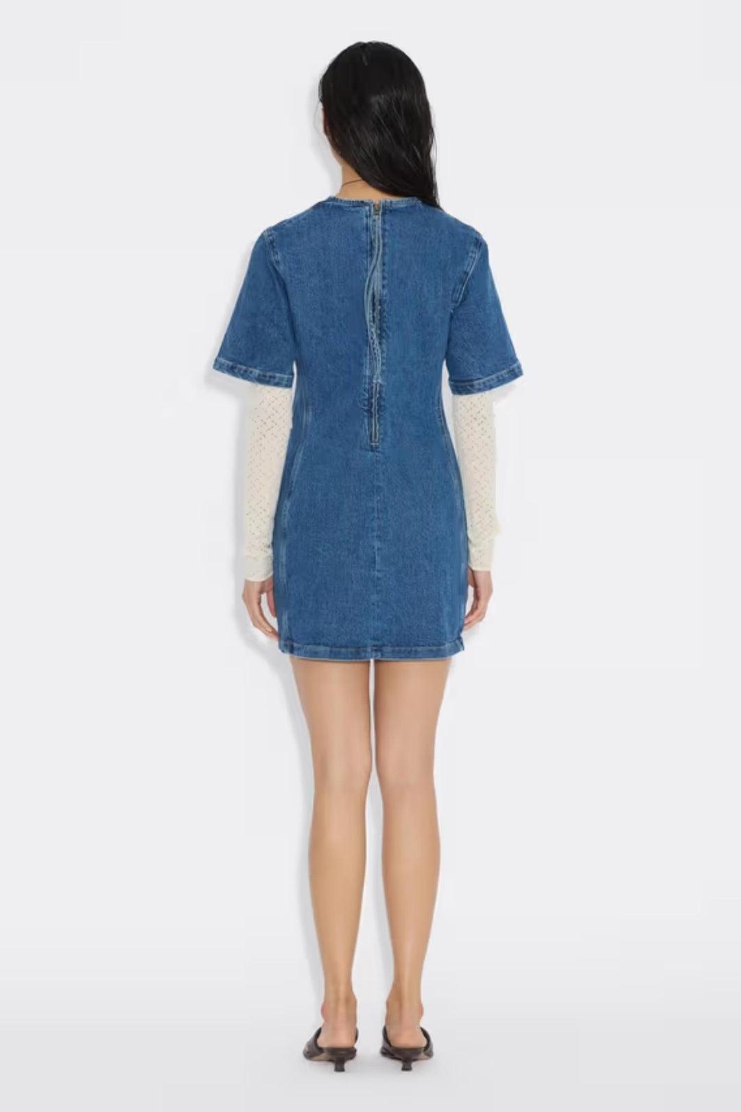 Short Denim Dress - Blue
