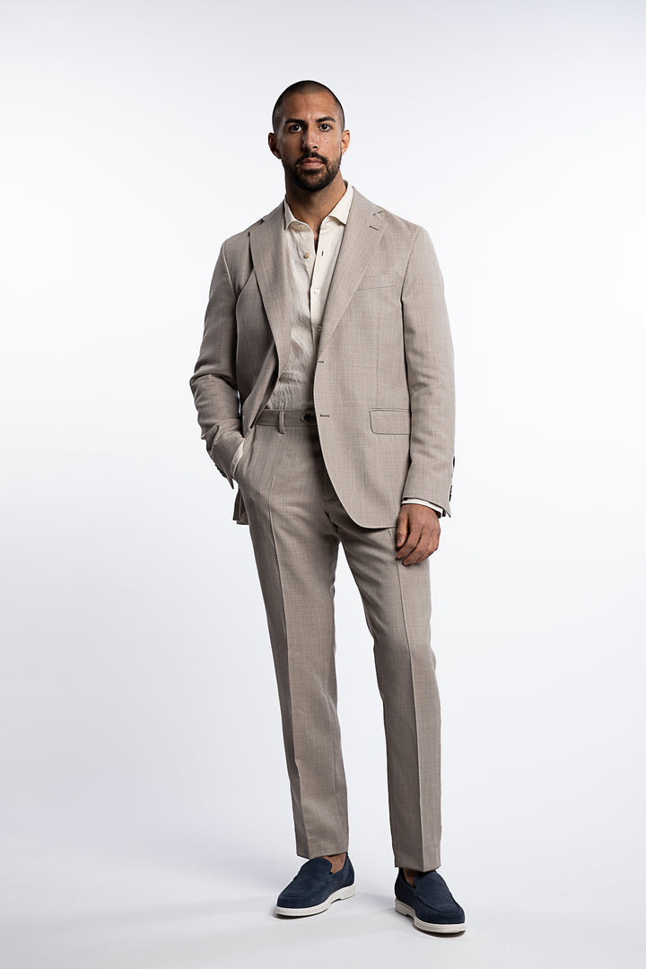 Fogerty Regular Fit  Structured Wool Blazer Beige