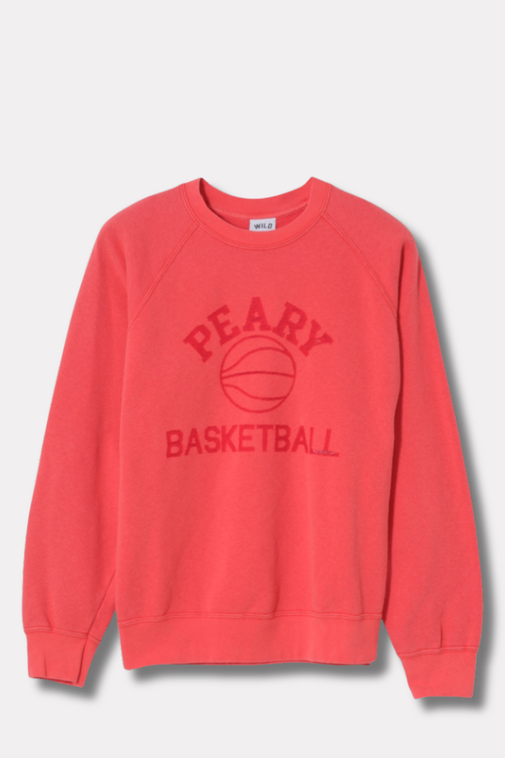 Peary Basketball Raglan Sweatshirt Red
