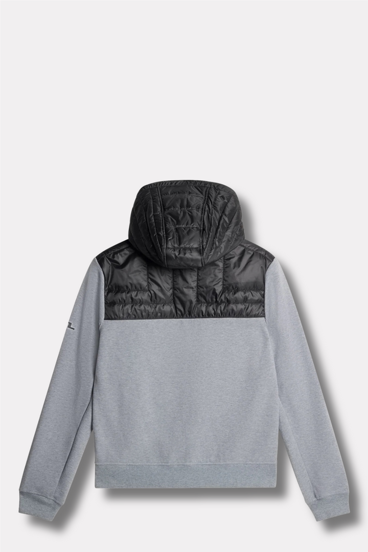 Seth Hybrid Zip Hood Medium Grey Melange