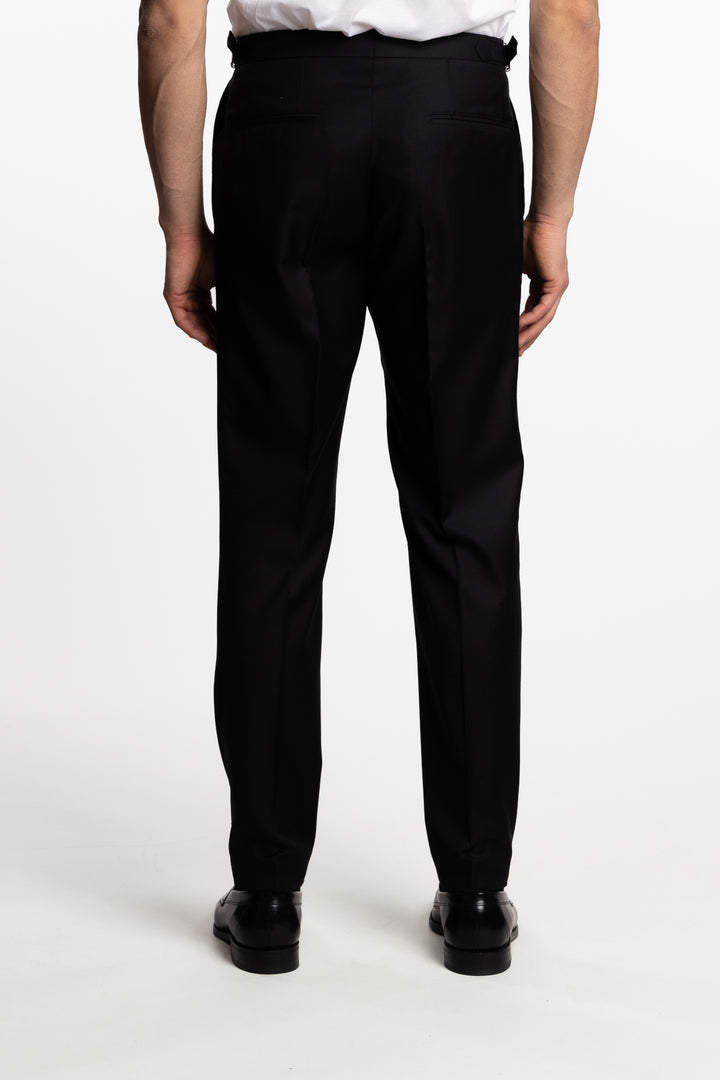 Prato Pleated Wool Trousers Black