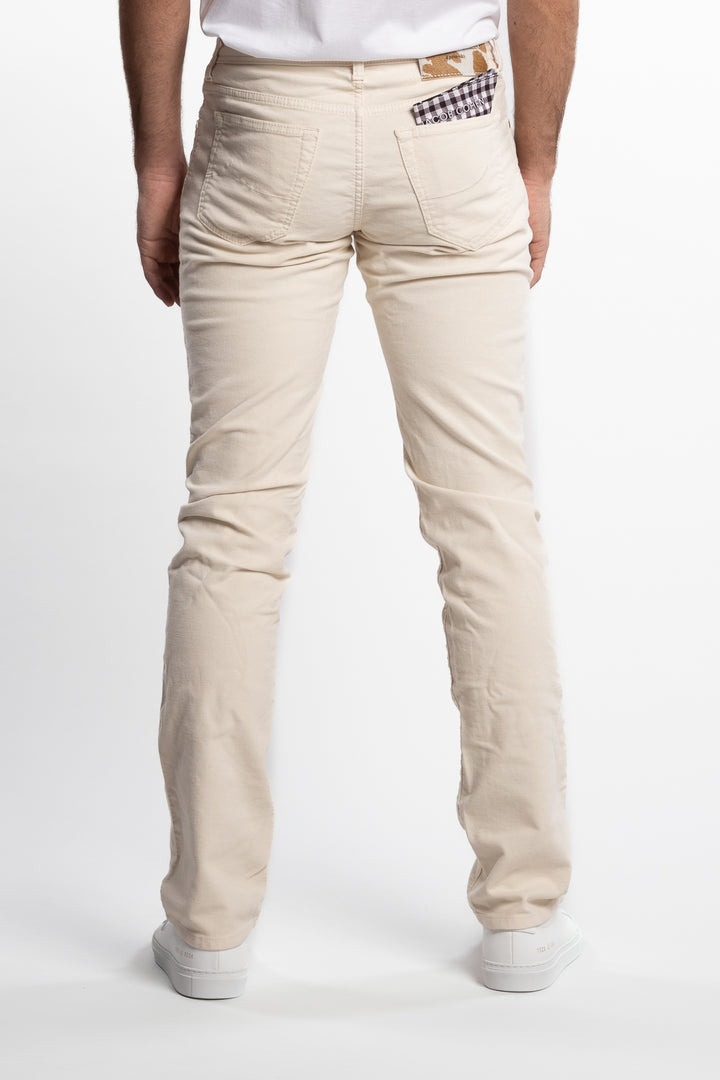 Bard Pants White Stretch Satin