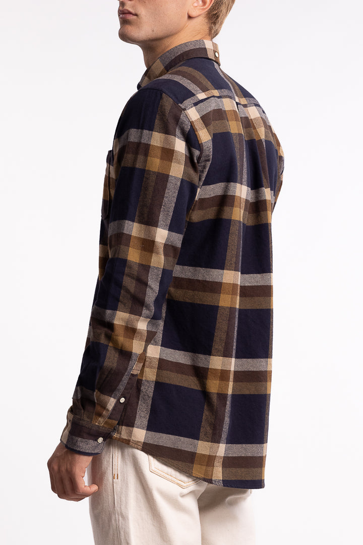 Folley Tailored Checked Shirt Navy