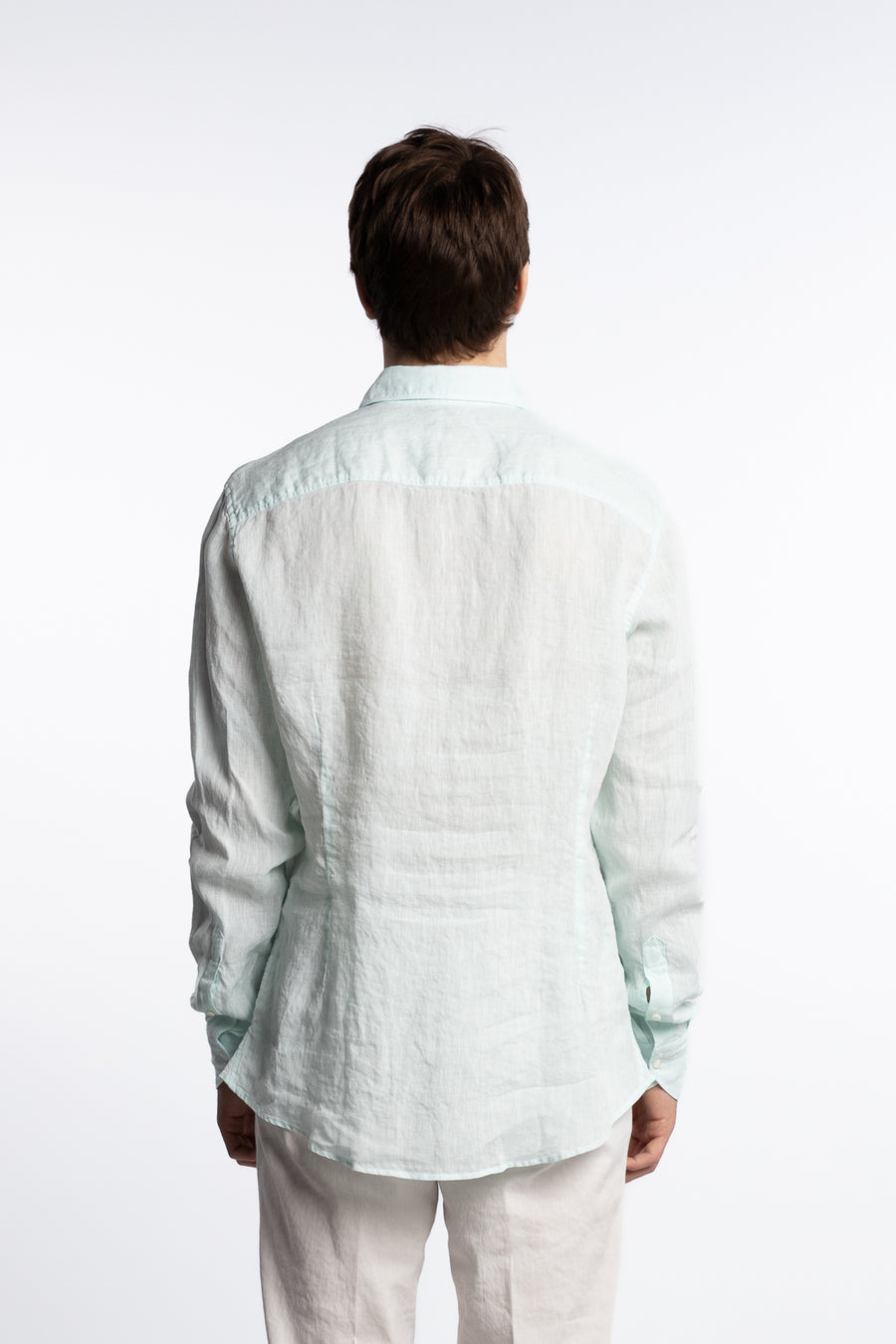 Slimline Linen Shirt Light Aqua