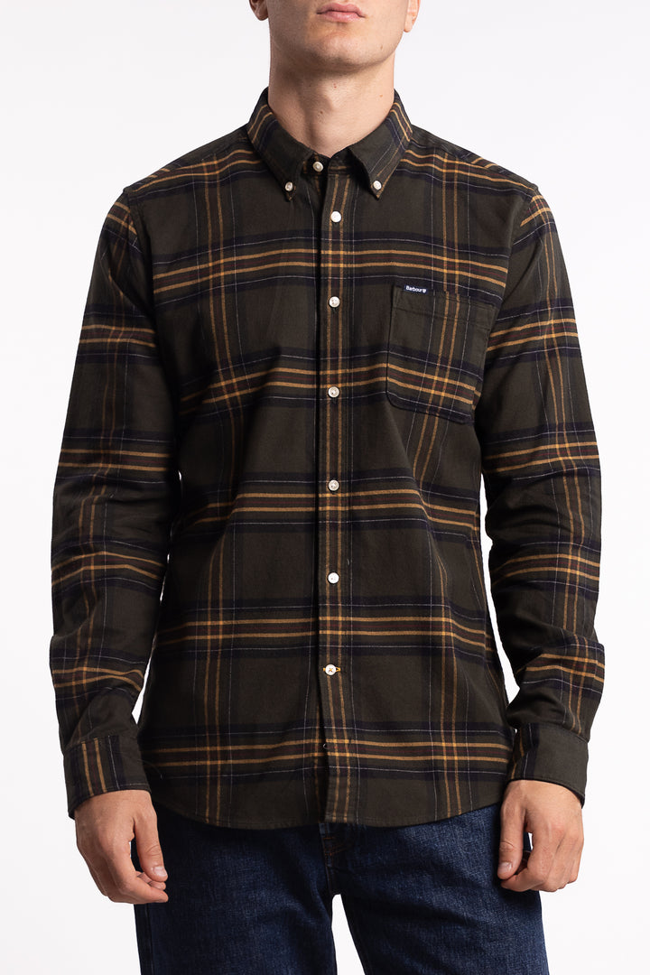 Portdown Tailored Checked Shirt Olive