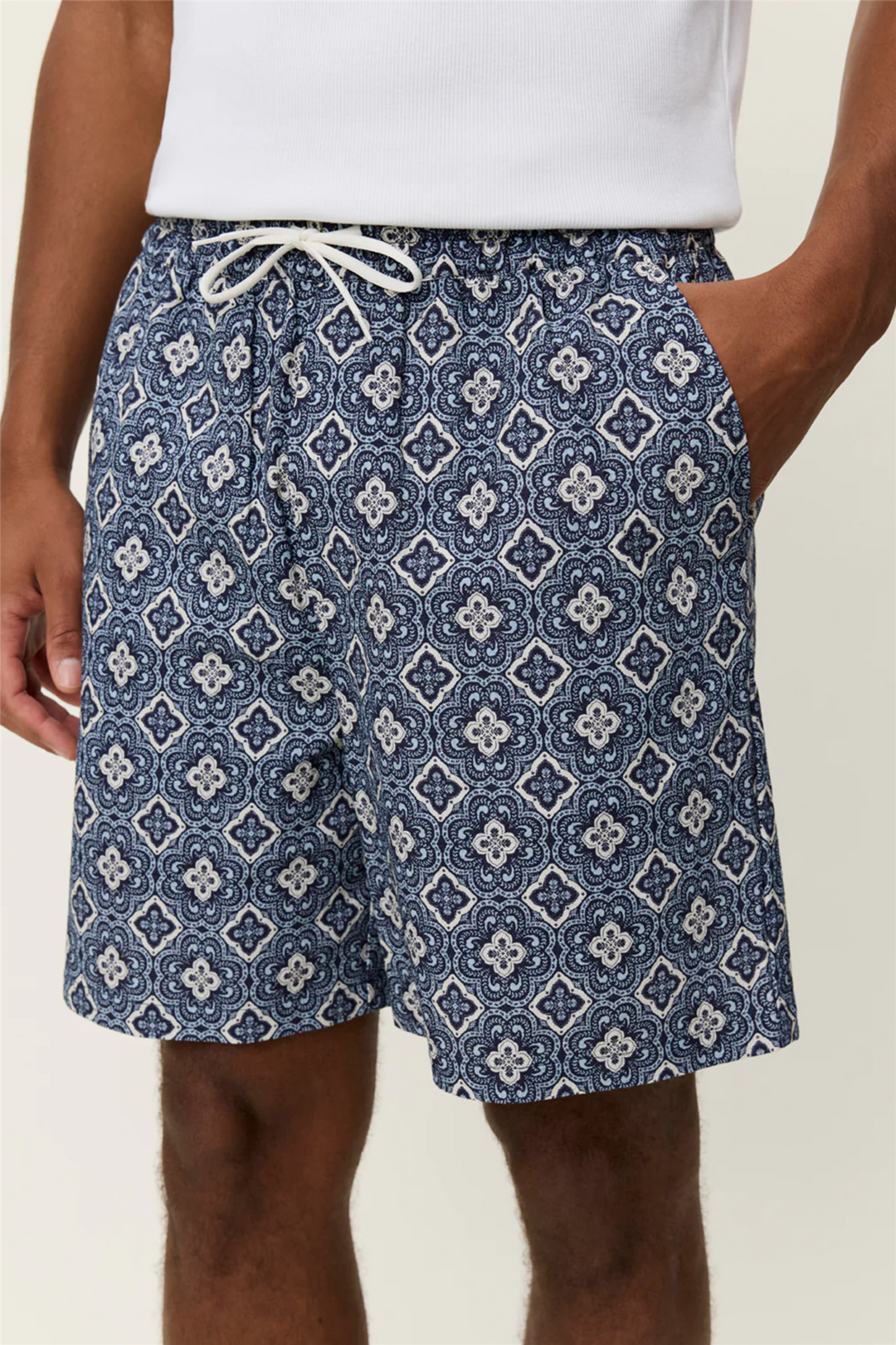Harry Arabesque AOP Shorts Blue Fog