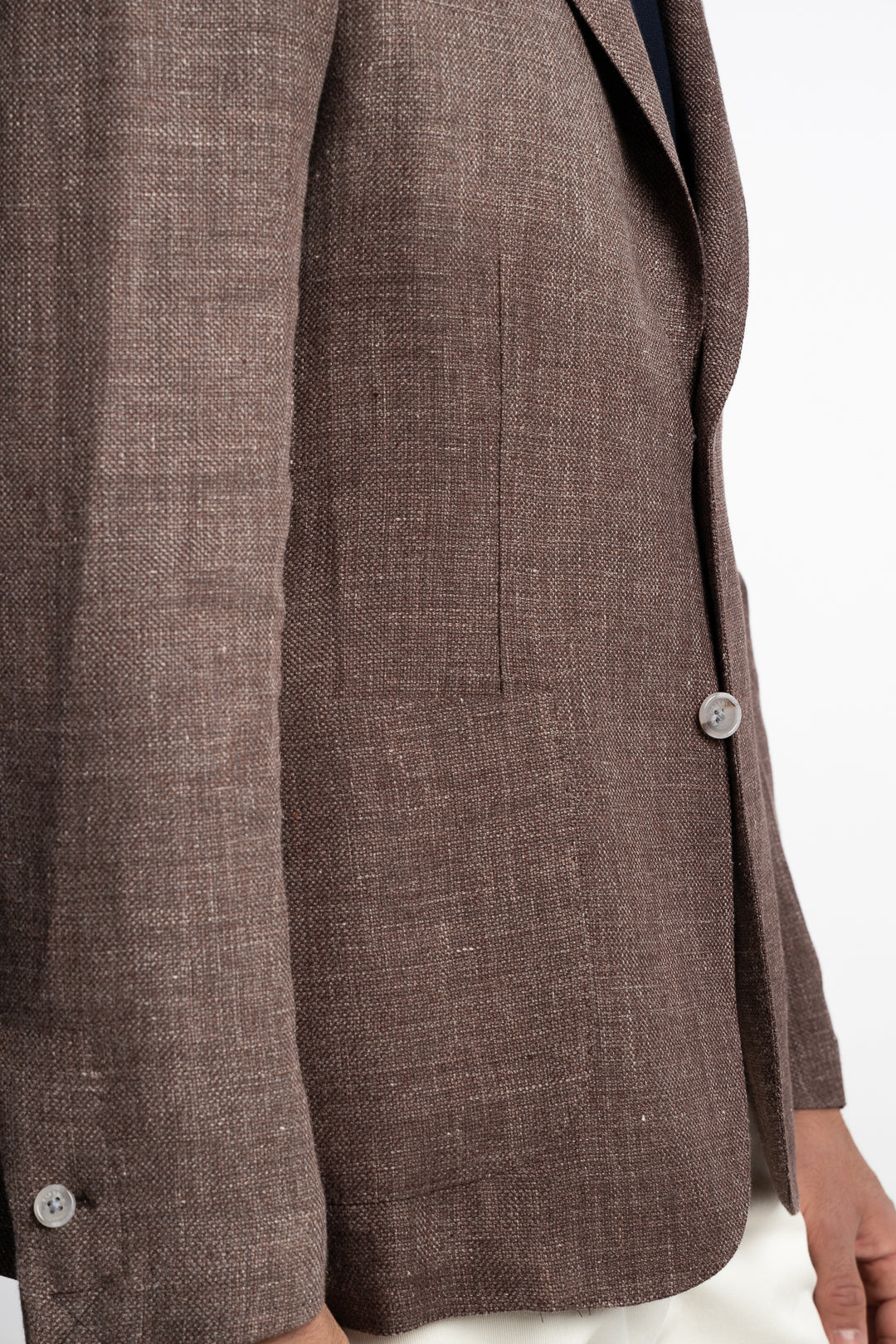 Wool/Linen Easywear Blazer Brown