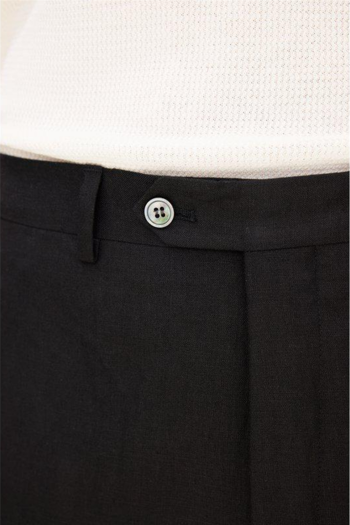 Del S Linen Trousers Black