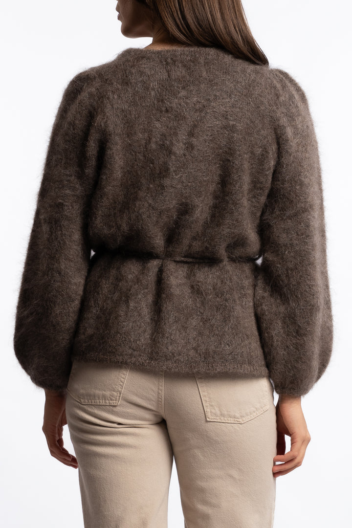Fredrikke Chunky Cardigan- Brown
